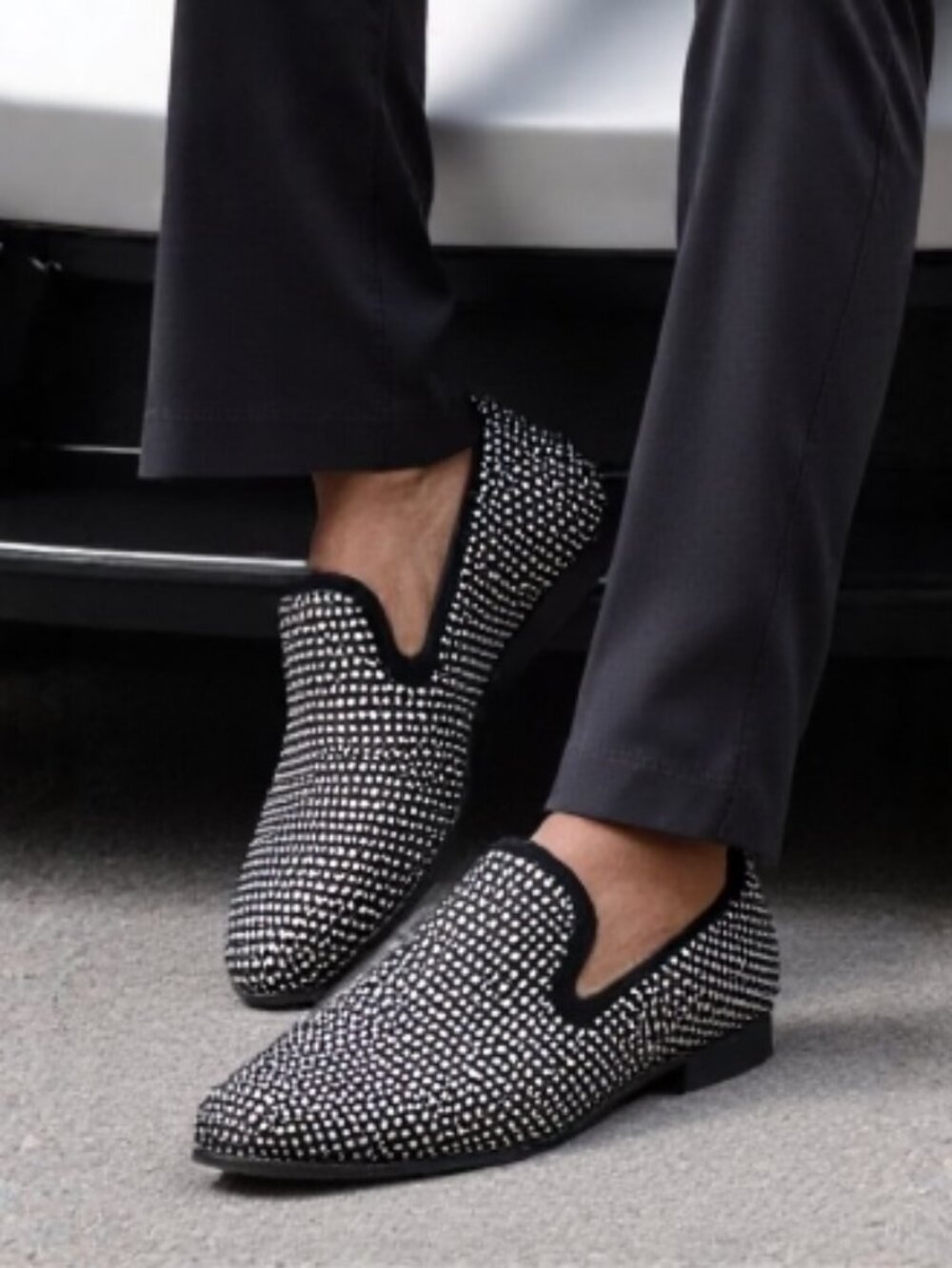 Steve Maden crystal studded loafers shoes 10
